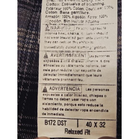 CARHARTT Relaxed Fit Flannel Lined Workwear Carpenter Denim Wash Sz 40×32 Work - Picture 6 of 9